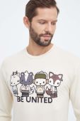 Піжама United Colors of Benetton чоловіча колір бежевий з принтом