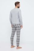 Бавовняна піжама United Colors of Benetton колір сірий візерунок