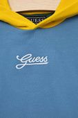 Дитяча бавовняна кофта Guess з капюшоном візерунок колір блакитний (3299043)