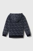 Дитяча бавовняна кофта Guess колір синій з капюшоном візерунок (3365621)