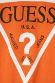 Дитячий бавовняний лонгслів Guess колір помаранчевий з принтом (3362283)