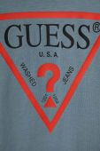 Дитячий бавовняний лонгслів Guess з принтом колір блакитний (3362289)