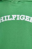 Дитяча кофта Tommy Hilfiger колір зелений з капюшоном з аплікацією (3312788)
