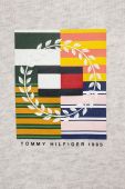 Дитяча кофта Tommy Hilfiger колір сірий з капюшоном з принтом (3324444)