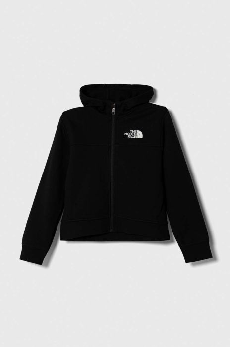 Дитяча кофта The North Face B TNF TECH F/Z HOODIE колір чорний з капюшоном однотонна