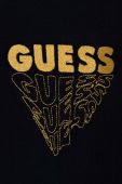 Дитяча бавовняна кофта Guess колір синій з капюшоном з аплікацією (3527173)