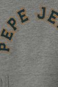 Дитяча кофта Pepe Jeans колір сірий з капюшоном з принтом