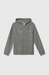 Дитяча бавовняна кофта Pepe Jeans колір сірий з капюшоном з принтом (3488856)