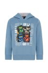 Дитяча бавовняна кофта Lego з капюшоном з принтом колір блакитний (3476754)