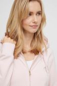 Кофта Guess жіноча колір рожевий з капюшоном меланж