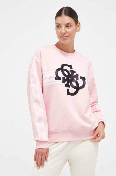 Кофта Guess жіноча колір рожевий з принтом (3365641)