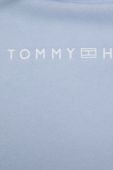 Бавовняна кофта Tommy Hilfiger жіноча з капюшоном з аплікацією колір блакитний (3316053)