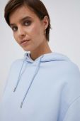 Бавовняна кофта Tommy Hilfiger жіноча з капюшоном з принтом колір блакитний