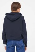 Бавовняна кофта Tommy Hilfiger жіноча колір синій з капюшоном з принтом (3316078)