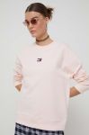 Бавовняна кофта Tommy Jeans жіноча колір рожевий однотонна (3319514)