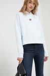 Бавовняна кофта Tommy Jeans жіноча  однотонна колір блакитний (3319506)
