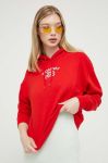 Кофта Tommy Jeans жіноча колір червоний з капюшоном з принтом (3329765)