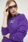 Кофта Tommy Jeans жіноча колір фіолетовий з капюшоном з принтом