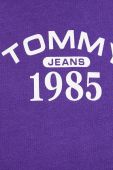 Кофта Tommy Jeans жіноча колір фіолетовий з капюшоном з принтом