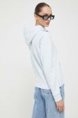 Кофта Tommy Jeans жіноча з капюшоном однотонна колір блакитний (3324520)