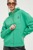 Бавовняна кофта Tommy Jeans жіноча колір зелений з капюшоном однотонна (3372453)