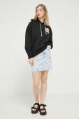 Кофта Tommy Jeans жіноча колір чорний з капюшоном візерунок