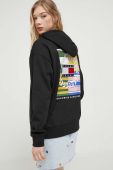Кофта Tommy Jeans жіноча колір чорний з капюшоном візерунок