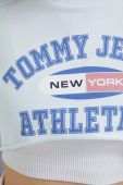Бавовняна кофта Tommy Jeans жіноча  з принтом колір блакитний