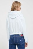 Кофта Tommy Jeans жіноча з капюшоном однотонна колір блакитний (3365653)