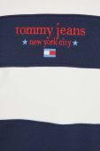 Кофта Tommy Jeans жіноча колір білий з капюшоном візерунок