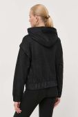 Кофта BOSS жіноча колір чорний з капюшоном з принтом