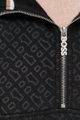 Кофта BOSS жіноча колір чорний з капюшоном з принтом