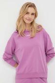 Кофта лаунж HUGO колір фіолетовий з капюшоном однотонна