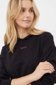 Кофта лаунж HUGO колір чорний з капюшоном однотонна (3380879)
