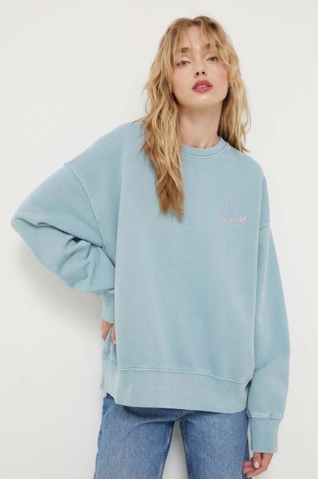 Бавовняна кофта PS Paul Smith жіноча  з аплікацією колір блакитний