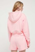 Бавовняна кофта Rotate жіноча колір рожевий з капюшоном з аплікацією