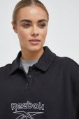 Бавовняна кофта Reebok Classic жіноча колір чорний з аплікацією (3574103)