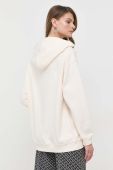 Бавовняна кофта Pinko жіноча колір бежевий з капюшоном з аплікацією (3441456)