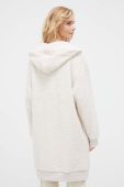 Кофта лаунж Dkny колір бежевий з капюшоном однотонна