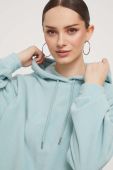 Кофта Roxy жіноча колір бірюзовий з капюшоном однотонна