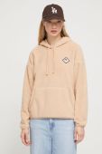 Кофта Roxy жіноча колір бежевий з капюшоном з аплікацією