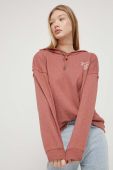 Кофта Roxy жіноча колір рожевий з капюшоном з принтом (3453455)