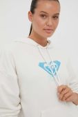 Кофта Roxy x Lisa Andersen жіноча колір бежевий з капюшоном з принтом