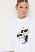Кофта Karl Lagerfeld жіноча колір білий з аплікацією (3359743)
