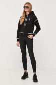 Кофта Karl Lagerfeld жіноча колір чорний з капюшоном з аплікацією (3348399)