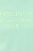 Бавовняна кофта Patrizia Pepe жіноча колір зелений з капюшоном з принтом (3390151)