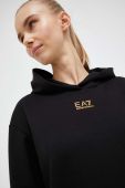 Кофта EA7 Emporio Armani жіноча колір чорний з капюшоном з принтом (3332611)