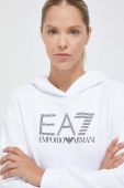 Кофта EA7 Emporio Armani жіноча колір білий з капюшоном з принтом (3380932)