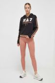 Кофта EA7 Emporio Armani жіноча колір чорний з капюшоном з аплікацією