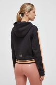Кофта EA7 Emporio Armani жіноча колір чорний з капюшоном з аплікацією